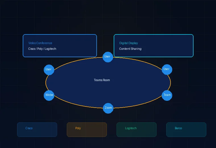 AV collaboration conference room with Teams Rooms setup, Pune